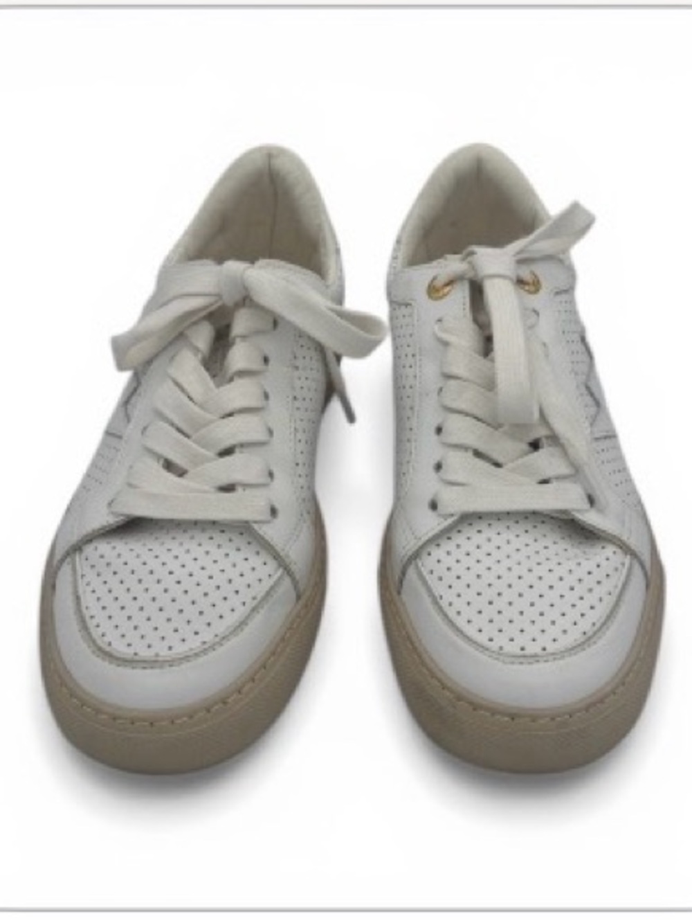 ZADIG & VOLTAIRE blanc sneaker in white/ tan soles size 38/ US 8 - Picture 3 of 11